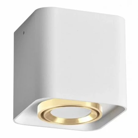 Oprawy-sufitowe - oprawa sufitowa natynkowa kwadratowa biały/złoty gu10 xeno 325402 polux-goldlux 