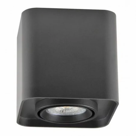 Oprawy-sufitowe - oprawa sufitowa natynkowa czarna ze złotym pierścieniem gu10 xeno 325396 polux-goldlux 