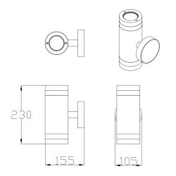 Kinkiety-ogrodowe - 323996 dwustronny kinkiet elewacyjny 2xgu10 czarny rino goldlux 