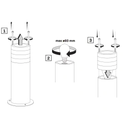 Slupki-ogrodowe - 324016 lampa stojąca ogrodowa czarna 1xe27 rino goldlux 