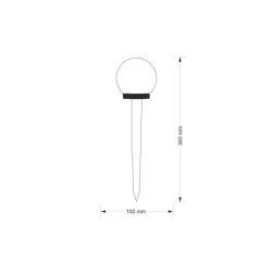 Lampy-solarne - lampka solarna ogrodowa led kula 10cm wbijana w ziemię na czarnej nóżce atris lumiled 