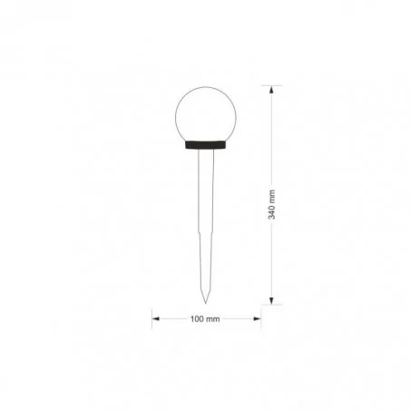 Lampy-solarne - lampka solarna ogrodowa led kula 10cm wbijana w ziemię na czarnej nóżce atris lumiled 