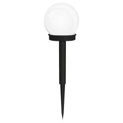 Lampy-solarne - lampka solarna ogrodowa led kula 10cm wbijana w ziemię na czarnej nóżce atris lumiled 