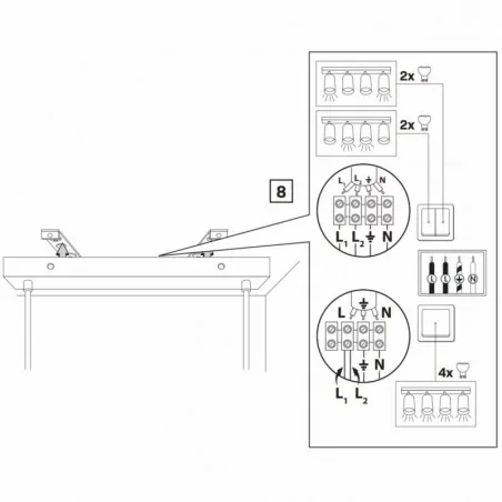 Lampy-sufitowe - lampa wisząca sufitowa poczwórna w kolorze czarnym 4xgu10 paris 325358 polux 