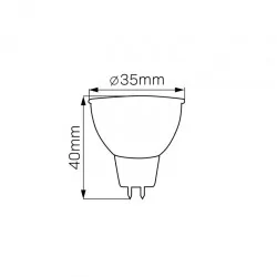 Gwint-trzonek-gu10 - żarówka led mr11 z ciepłym światłem o mocy 2,2w 12vdc 3000k 325198 polux-goldlux 