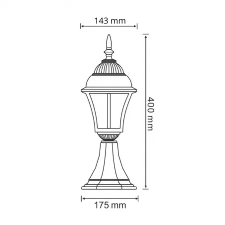Lampy-ogrodowe-stojace - 304902 lampa ogrodowa stojąca e27 wiśnia 40cm paris 2 goldlux 