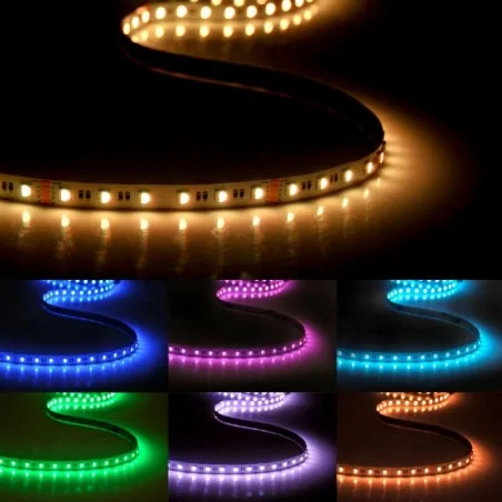 Tasmy-led - zestaw taśmy led ze sterownikiem zasilaczem i pilotem 34w 5m barwa neutralna+rgb 323668 polux 