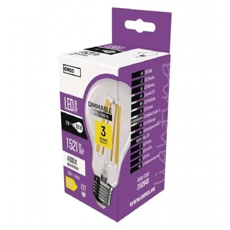 Gwint-trzonek-e27 - żarówka led filament a60 e27 11w 1521 lm neutralna biel zf5264d emos 