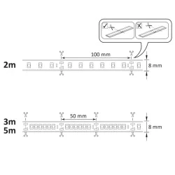 Tasmy-led - zestaw taśmy led 5m 35w z zasilaczem+włącznik 4000k ip20 324184 polux 