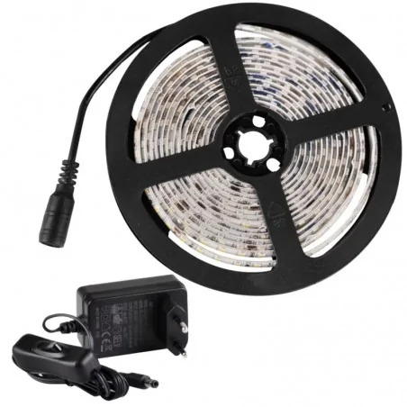 Tasmy-led - zestaw 2-metrowa taśma led 9w z zasilaczem+włącznik ip65 neutralna 4000k 324177 polux-goldlux 