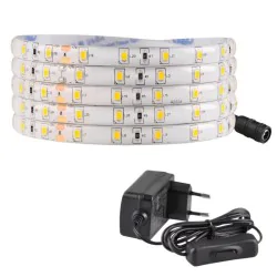 Tasmy-led - zestaw 2-metrowa taśma led 9w z zasilaczem+włącznik ip65 neutralna 4000k 324177 polux-goldlux 