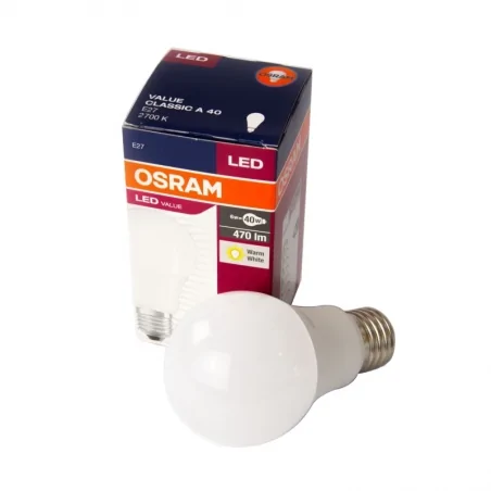 Zarowki-led - żarówka led bańka mleczna 2700k e27 4,9w-40w 470 lm value classic a40 osram 