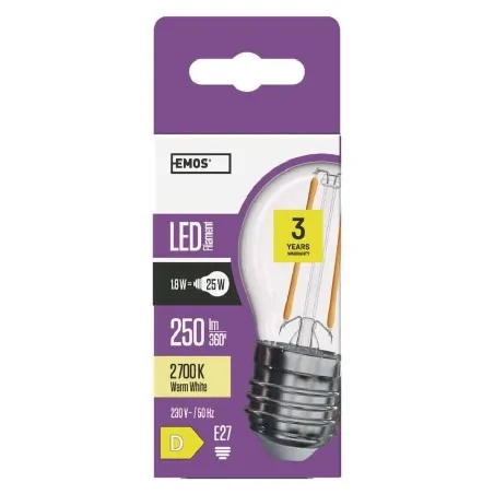 Gwint-trzonek-e27 - żarówka led filament mini globe e27 1,8w 250lm ciepła biel zf1100 emos 