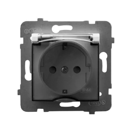 Gniazda-pojedyncze-podtynkowe - gniazdo bryzgoszczelne z uziemieniem schuko białe gph-1us/m/00/d aria ospel 