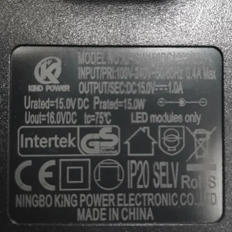 Przewody-przedluzacze-rozgalezniki - 325273 zasilacz 15v 1a jack z przewodem do lampki biurkowej optimum polux-goldlux 