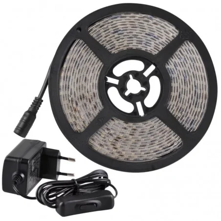 Tasmy-led - taśma led ciepła 5m zestaw z zasilaczem+włącznik ip65 2700k 35w 319241 polux 