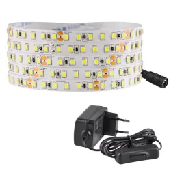 Tasmy-led - 3-metrowa taśma led zimna 23w zestaw z zasilaczem+włącznik ip20 6500k 319173 polux 