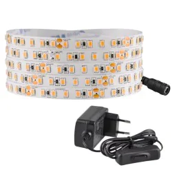 Tasmy-led - zestaw taśma led 23w 3m ciepła z zasilaczem+włącznik 2700k ip20 319159 polux-goldlux 