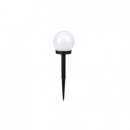 Lampy-solarne - 3435 lampka led solarna biała kula 10 cm zimne światło vr400 lvt 