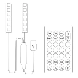 Tasmy-led - taśma led do podświetlenia telewizora lub monitora z pilotem rgbw max.8w 321336 polux-goldlux 