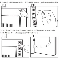 Tasmy-led - taśma led do podświetlenia telewizora lub monitora z pilotem rgbw max.8w 321336 polux-goldlux 