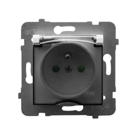 Gniazda-pojedyncze-podtynkowe - gniazdo bryzgoszczelne z uziemieniem i przesłonami torów białe gph-1uzp/m/00/d aria ospel 