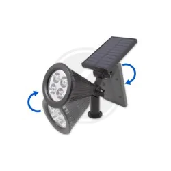 Lampy-solarne - 1370 lampa solarna kierunkowa wbijany reflektor 2w 6500k lvt 