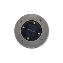 Lampy-solarne - 1582 zestaw 4 okrągłych lamp solarnych dogruntowych wbijanych 4led 6500k lvt 