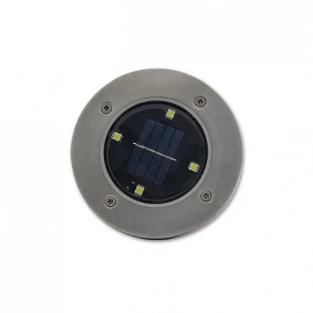 Lampy-solarne - 1582 zestaw 4 okrągłych lamp solarnych dogruntowych wbijanych 4led 6500k lvt 