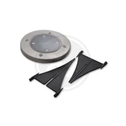 Lampy-solarne - 1582 zestaw 4 okrągłych lamp solarnych dogruntowych wbijanych 4led 6500k lvt 