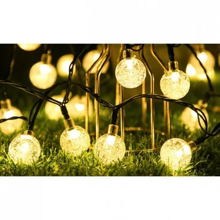 Swiecace-kule-i-girlandy - 2291 girlanda solarna ogrodowa ciepłe wiszące kuleczki 40 led 7,85m 3000k lvt 