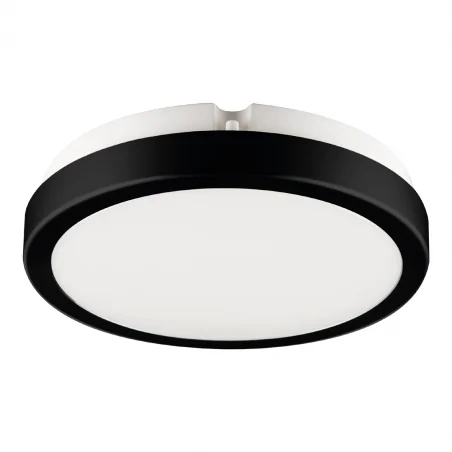 Plafony - ekp0469 czarny plafon led łazienkowy 12w 4000k ip65 vera eko-light 