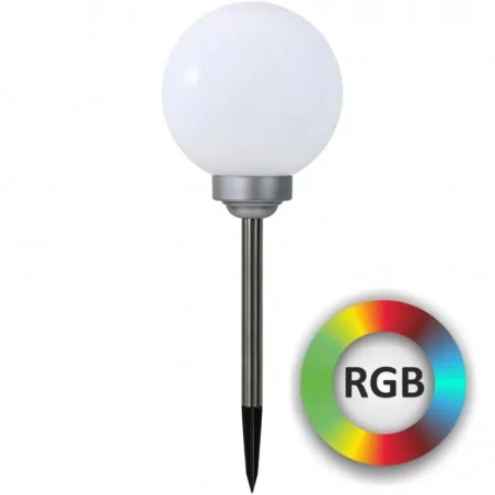 Lampy-kule-ogrodowe - lampa solarna kula wbijana z kolorowym światłem 309303 polux 