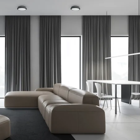 Plafony - ekp0476 plafon led 36w 4000k czarny ip54 marlon eko-light 