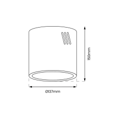 Oprawy-sufitowe - ml0480 czarty spot oświetleniowy tuba 15cm 1xe27 george eko-light 