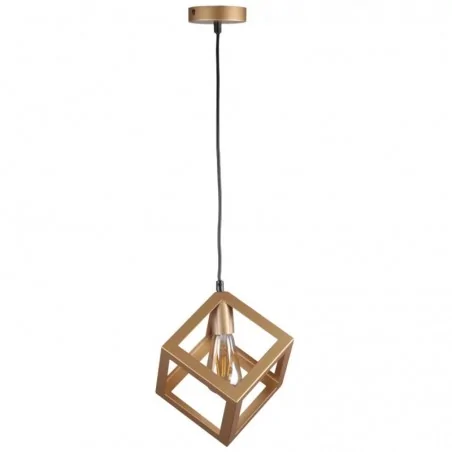 Lampy-sufitowe - 318688 złota lampa wisząca sufitowa w kształcie sześcianu 1xe27 sweden polux-goldlux 