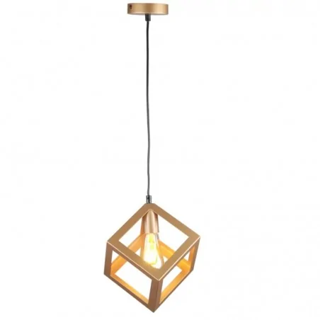 Lampy-sufitowe - 318688 złota lampa wisząca sufitowa w kształcie sześcianu 1xe27 sweden polux-goldlux 