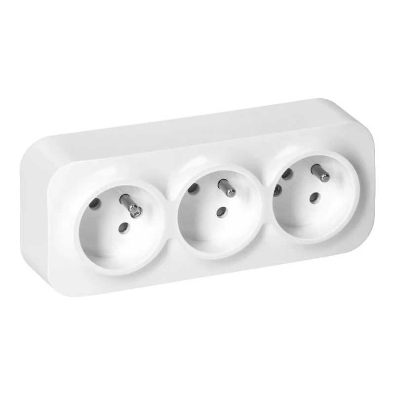 Gniazda-potrojne-natynkowe - or-oe-7209/w potrójne gniazdo natynkowe białe 2p+z ip20 16a 230v ac todo orno firmy ORNO 