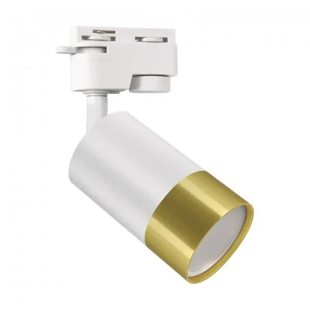 Oswietlenie-szynowe - oprawa do zamontowania na szynoprzewód biały/złoty gu10 puzon tra 04283 ideus 
