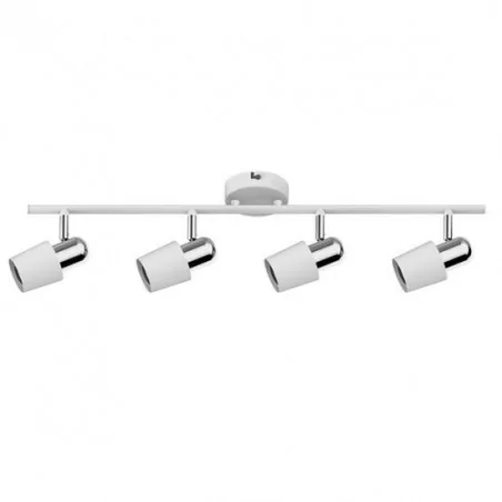 Kinkiety-do-salonu - tk99515-4w poczwórny spot oświetleniowy biały ze srebrnymi łączeniami 4xgu10 alex 4 zuma line 