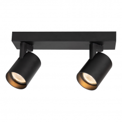 Lampy-sufitowe - ml0678 podwójna lampa sufitowa - listwa czarna 2xgu10 volf eko-light
