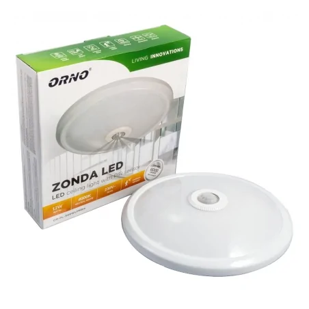 Plafony - plafon led 12w z czujnikiem ruchu 360 stopni neutralny zonda led orno 