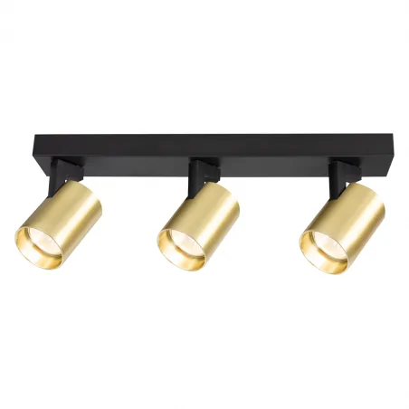 Lampy-sufitowe - ml0683 lampa sufitowa listwa 38cm czarno-złota 3xgu10 volf eko-light 