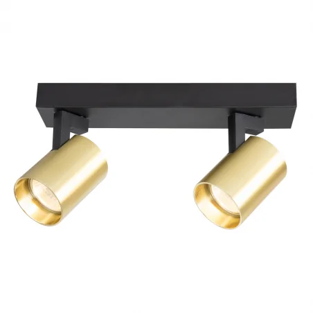 Lampy-sufitowe - ml0680 podwójna lampa sufitowa czarna-złota 2xgu10 volf eko-light 