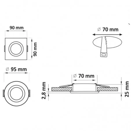 Oprawy-sufitowe-ruchome - 306425 oczko sufitowe ruchome mr16 okrągłe w kolorze patynowym opin polux-goldlux 