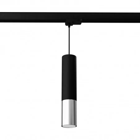 Oswietlenie-szynowe - myl.00007 czarno-chromowa szynowa lampa sufitowa gu10 loopez 