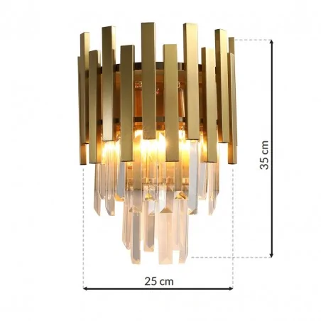 Kinkiety-do-salonu - ml5998 złoty kinkiet z kryształkami 2xe14 aspen eko-light 