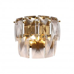 Kinkiety-do-salonu - ml6931 efektowna kryształowa lampa ścienna złota 2xe14 chelsea eko-light