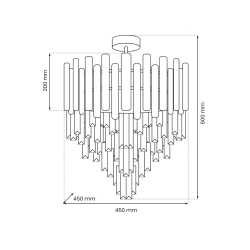 Lampy-sufitowe - ml8805 kryształowa lampa sufitowa na 9 żarówek e14 madison eko-light 