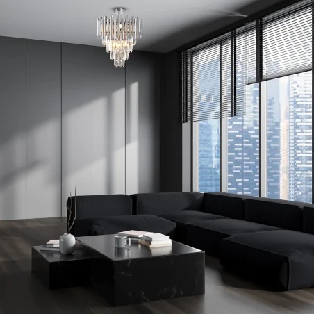 Lampy-sufitowe - ml8805 kryształowa lampa sufitowa na 9 żarówek e14 madison eko-light 